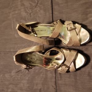 Nine west silver heels